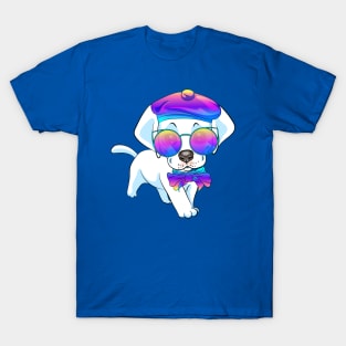 Labrador Retriever dog in sunglasses, bow and beret T-Shirt